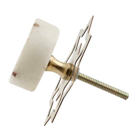 White Round Wooden Cross Stone Dresser Knobs